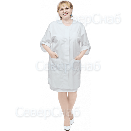Халат МАРТА летний, белый, женский