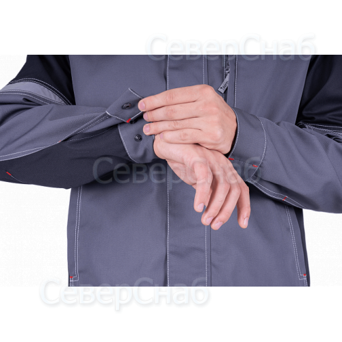 Куртка ТУРБО SAFETY летняя, серый-черный-красный