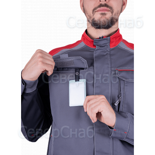 Куртка ТУРБО SAFETY летняя, серый-черный-красный