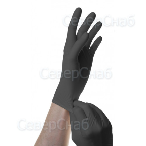 Перчатки нитриловые Nitrile EXTRA, неопуд., черные 8 гр (уп.50 пар) (РУ/ЧЗ)