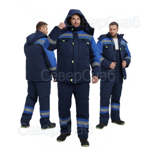 Костюм БИВЕК-2 п/к зимний, т.синий/василек